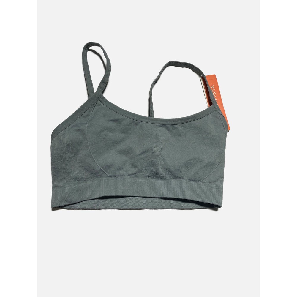 Colsie Seamless Bralette Women Small Sage Green Ribbed Lounge Bra Athleisure
